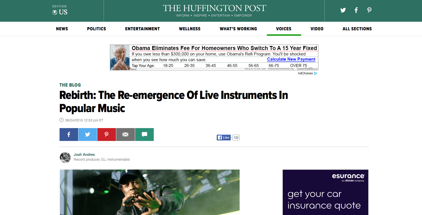 The Resurgence of Live Instruments In Music : Scratch's Own Statik Link Speaks With Huffington Post