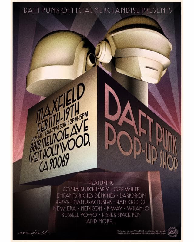 Daft Punk to open a pop up shop at Maxfield in L.A.